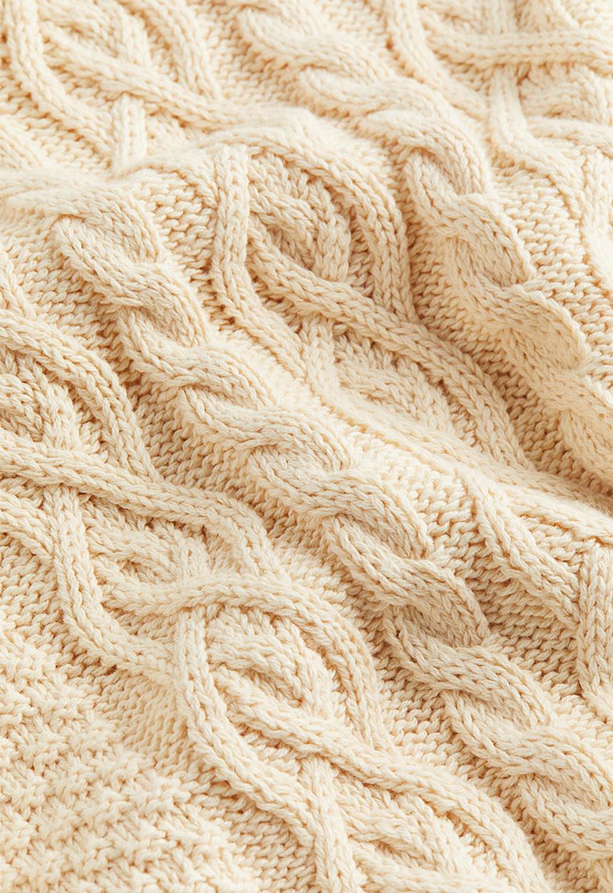 H&M - Cable-knit cotton jumper - light beige