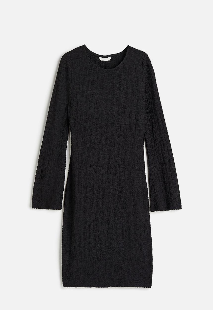 H&M - Textured jersey dress - black