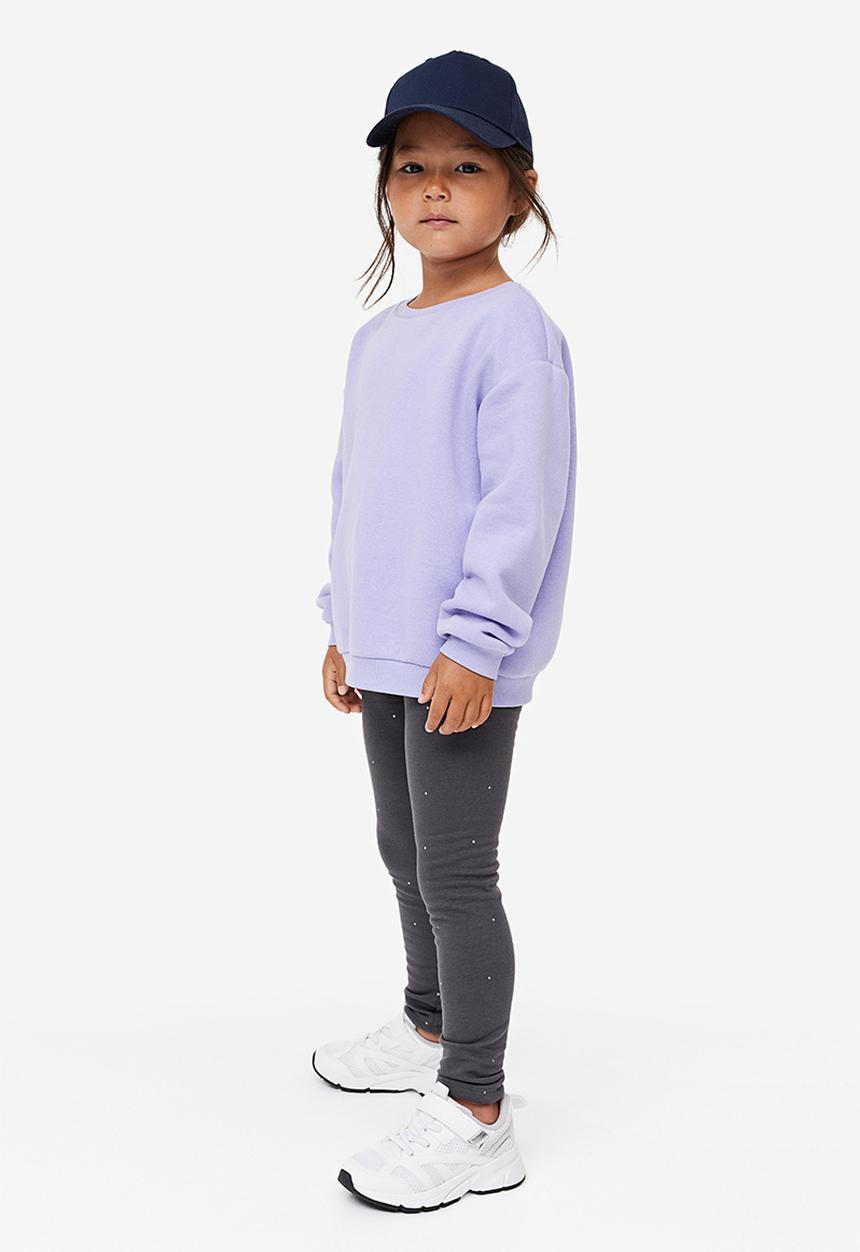 H&M - Brushed-inside leggings - dark grey spotted