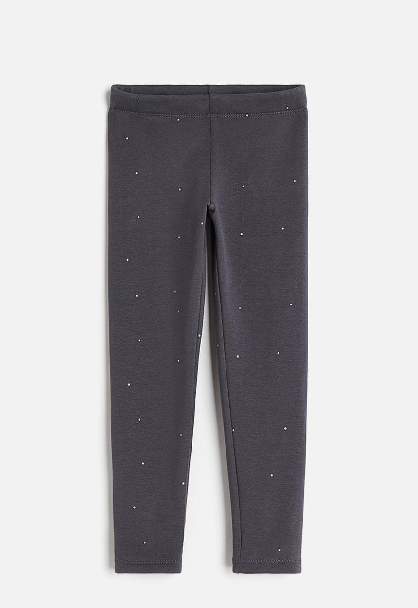 H&M - Brushed-inside leggings - dark grey spotted