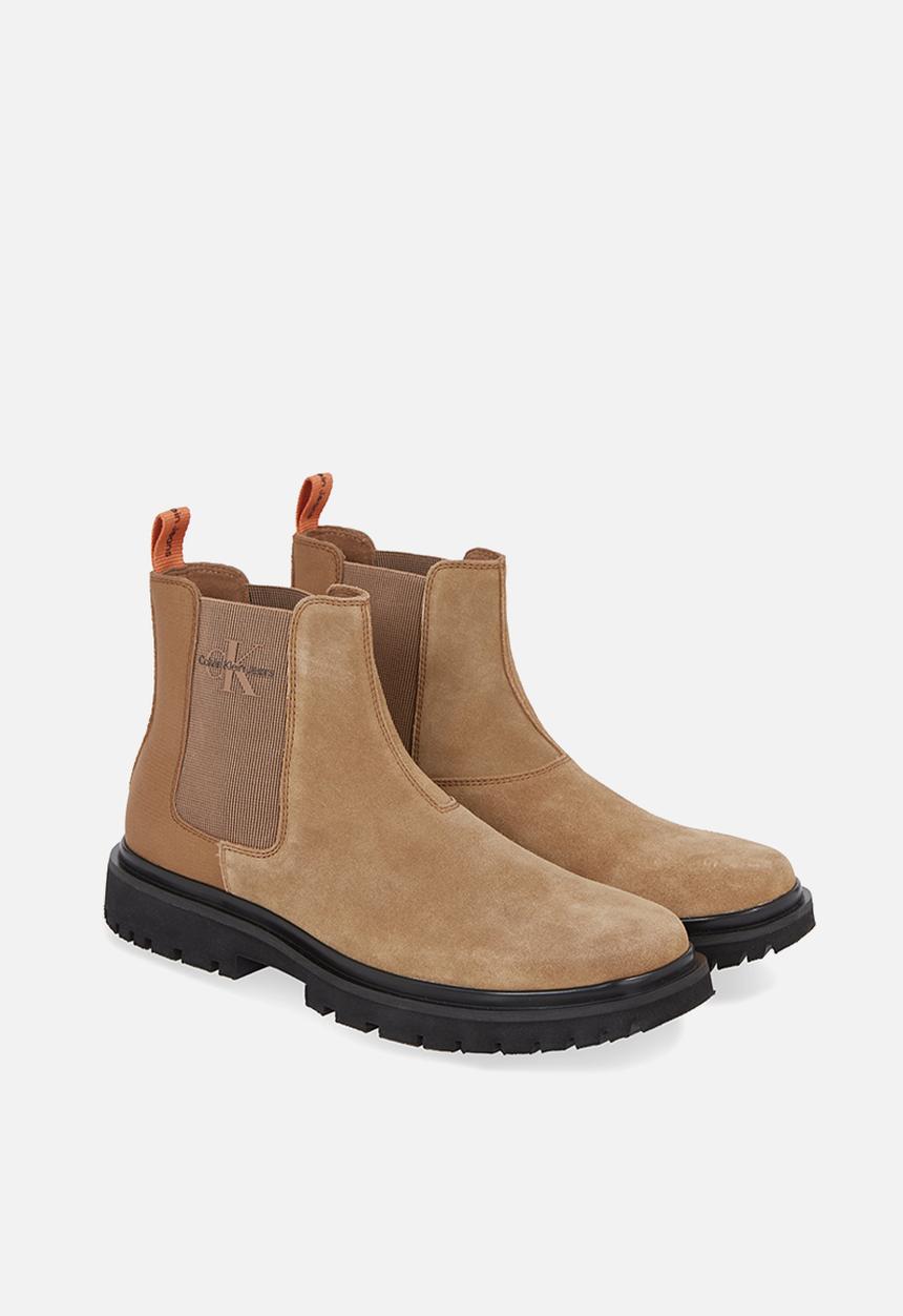Calvin Klein - Eva mid chelsea boot suede - orange pop & black