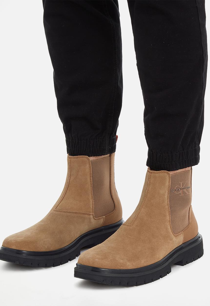 Calvin Klein - Eva mid chelsea boot suede - orange pop & black