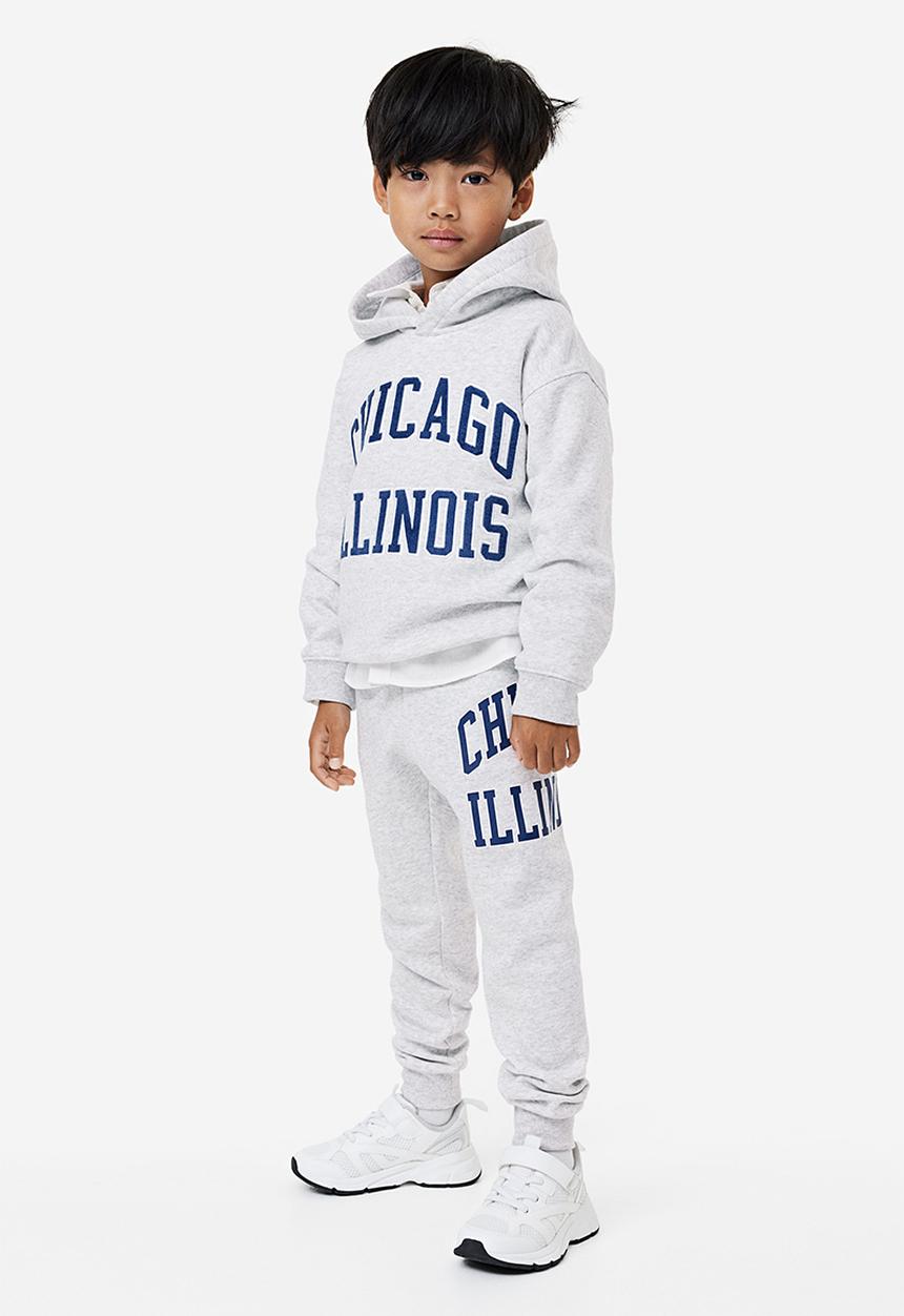 H&M - Printed joggers - light grey marl/chicago