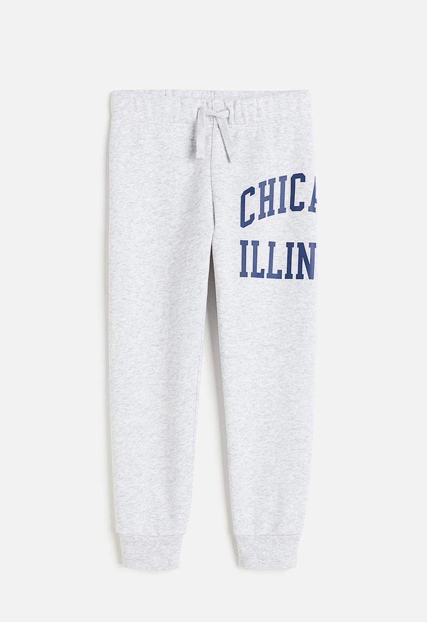 H&M - Printed joggers - light grey marl/chicago