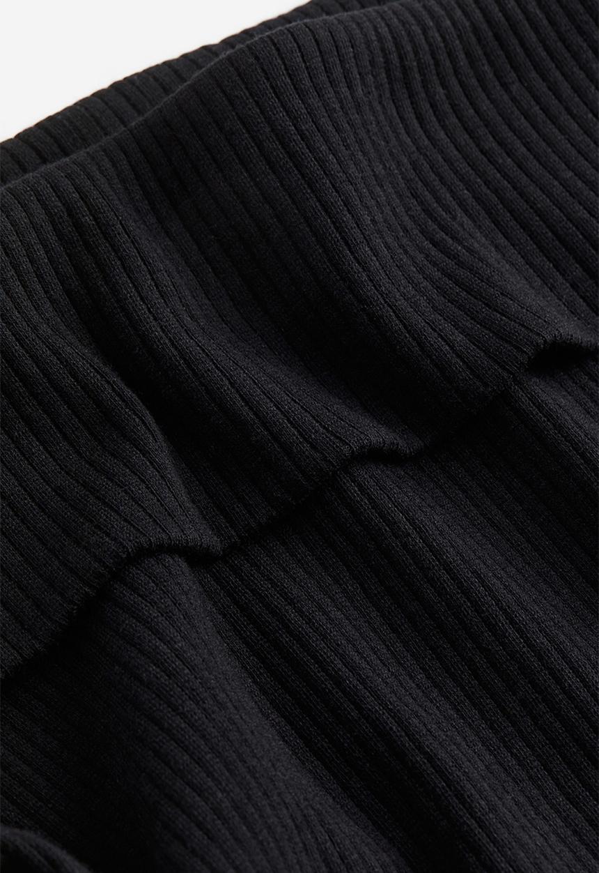 H&M - Ribbed off-the-shoulder top - black