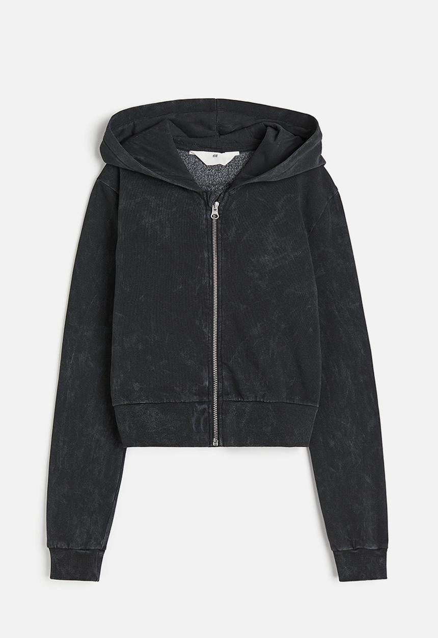 H&M - Zip-through hoodie - dark grey