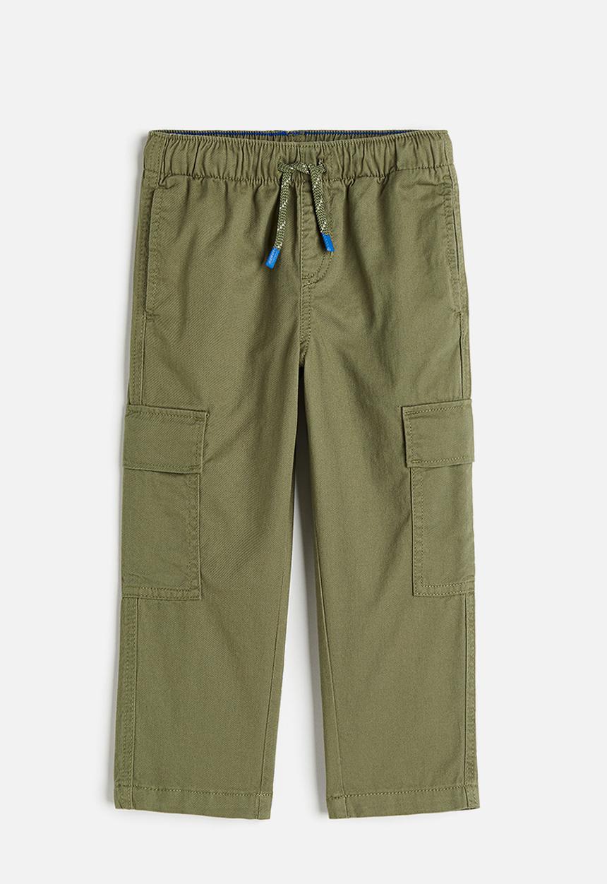 H&M - Twill cargo trousers - dark khaki green
