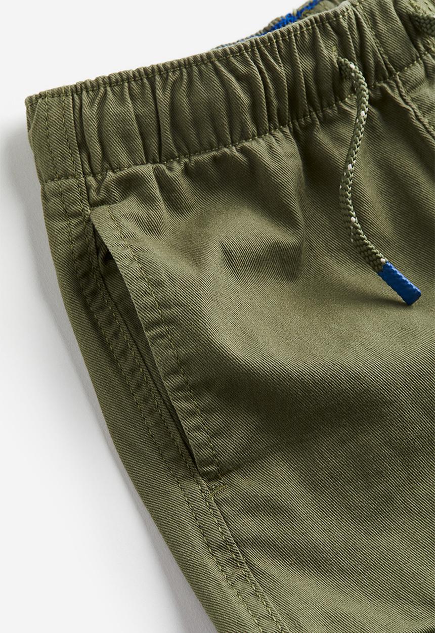 H&M - Twill cargo trousers - dark khaki green