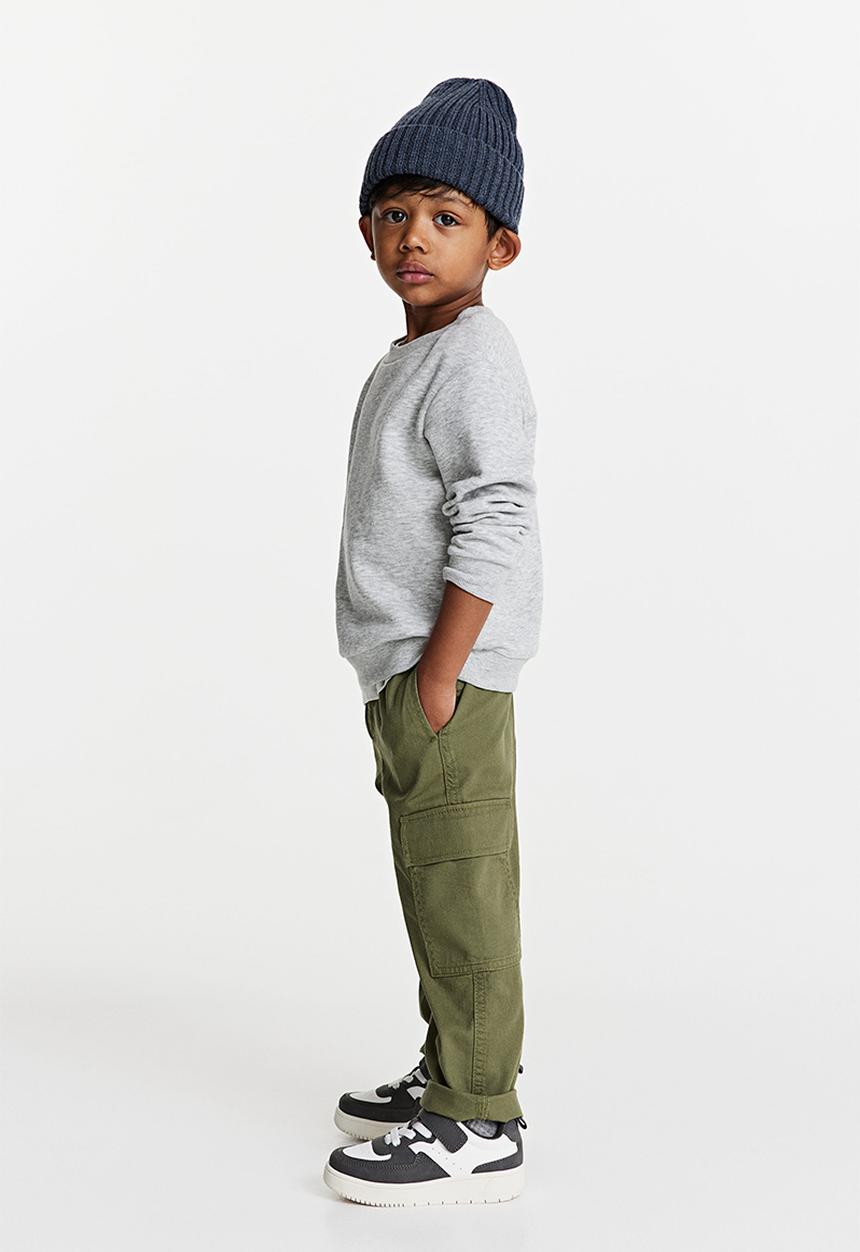 H&M - Twill cargo trousers - dark khaki green