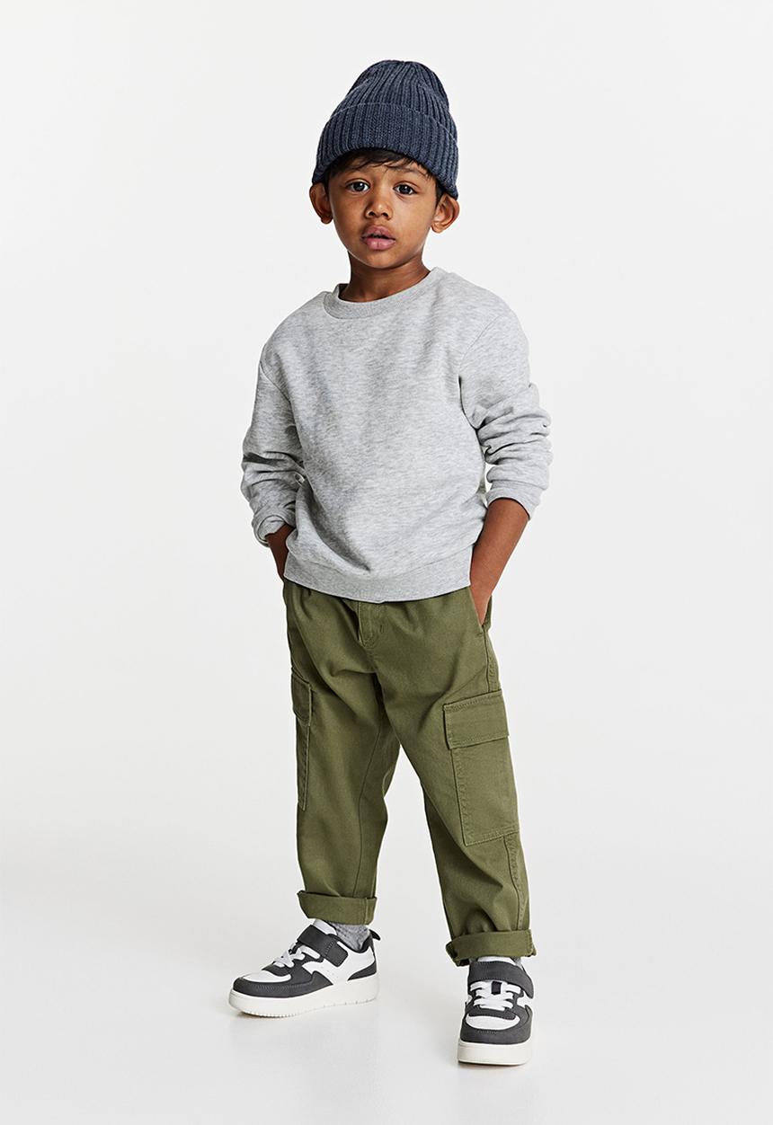 H&M - Twill cargo trousers - dark khaki green