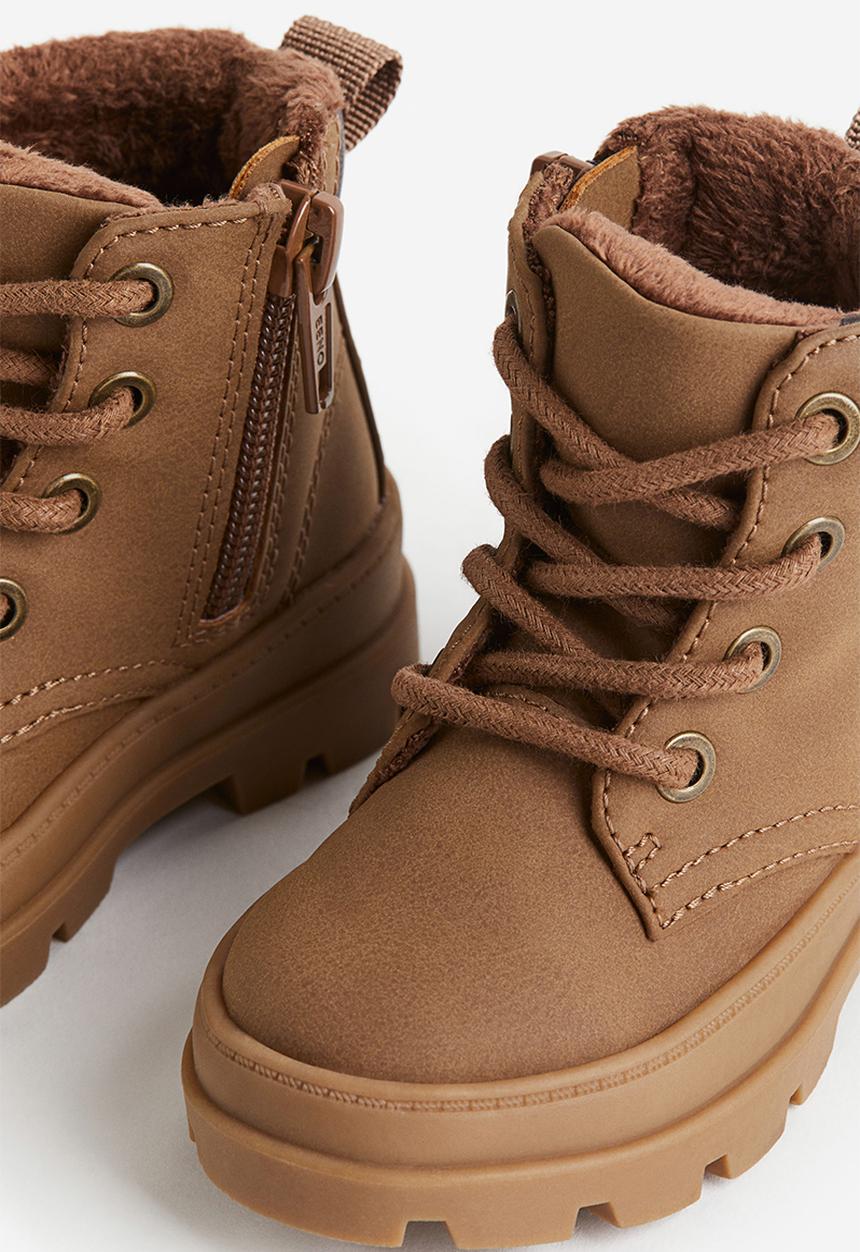 H&M - Warm-lined lace-up boots - brown