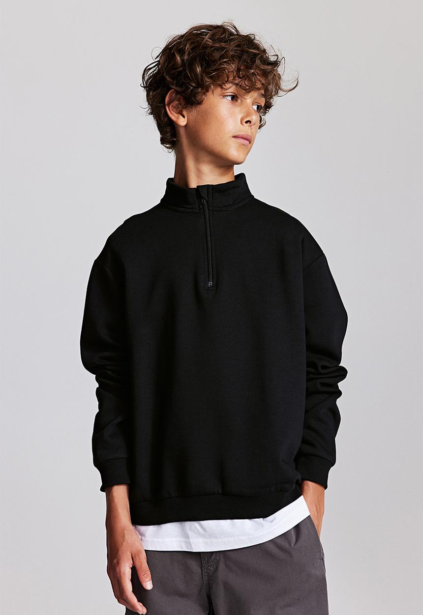 H&M - Zip-top sweatshirt - black