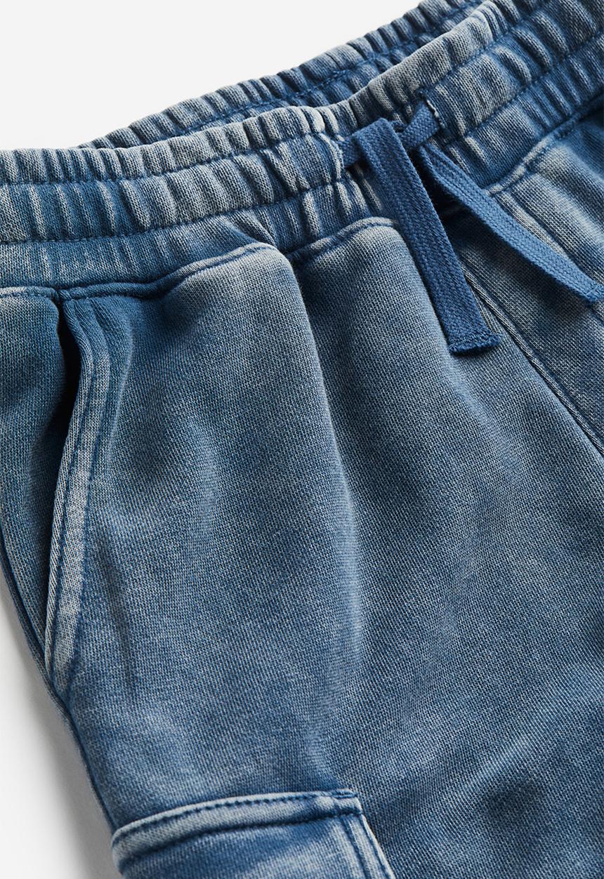 H&M - Washed-look cargo joggers - blue