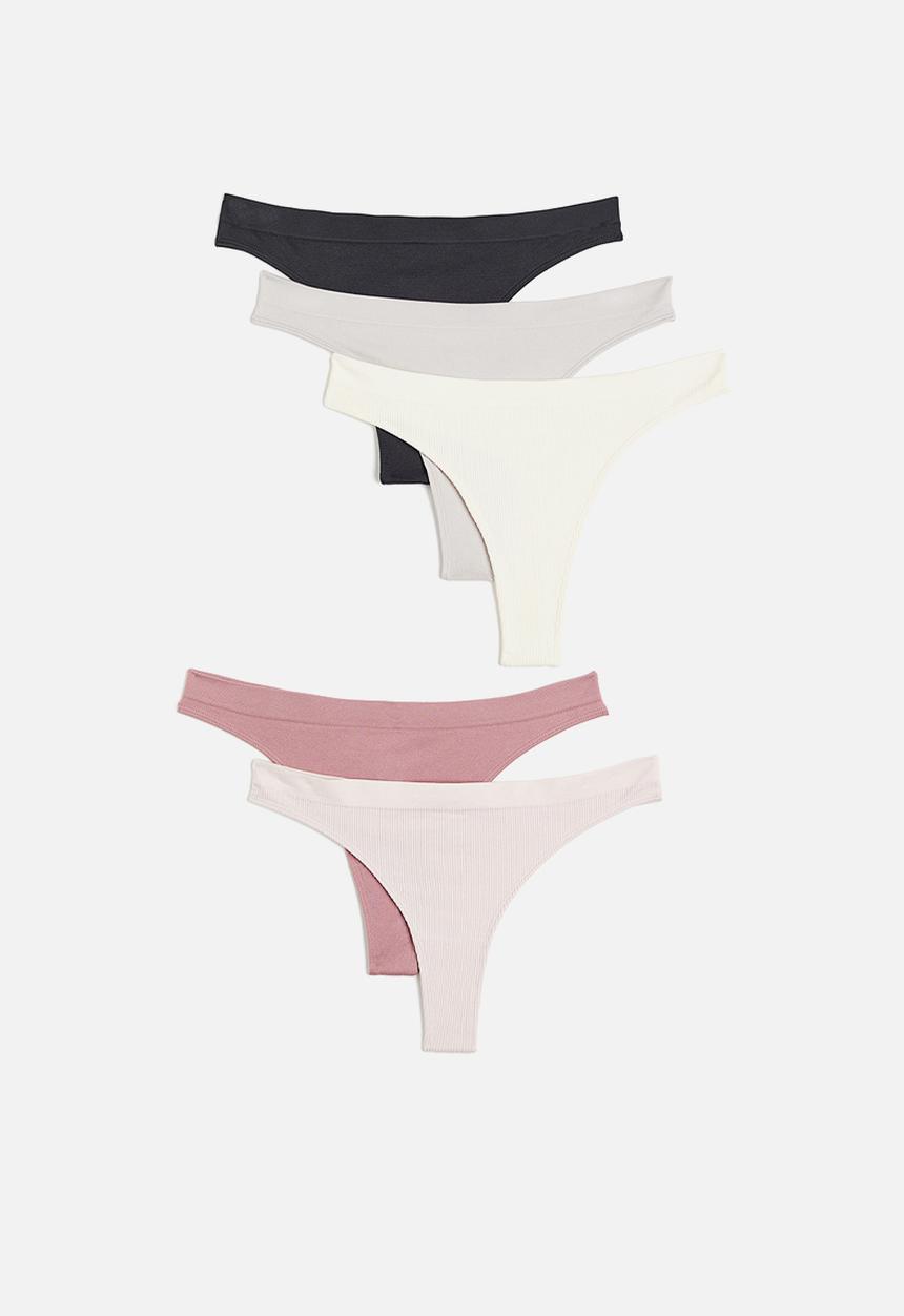 H&M - 5 pack seamless thong briefs - multi