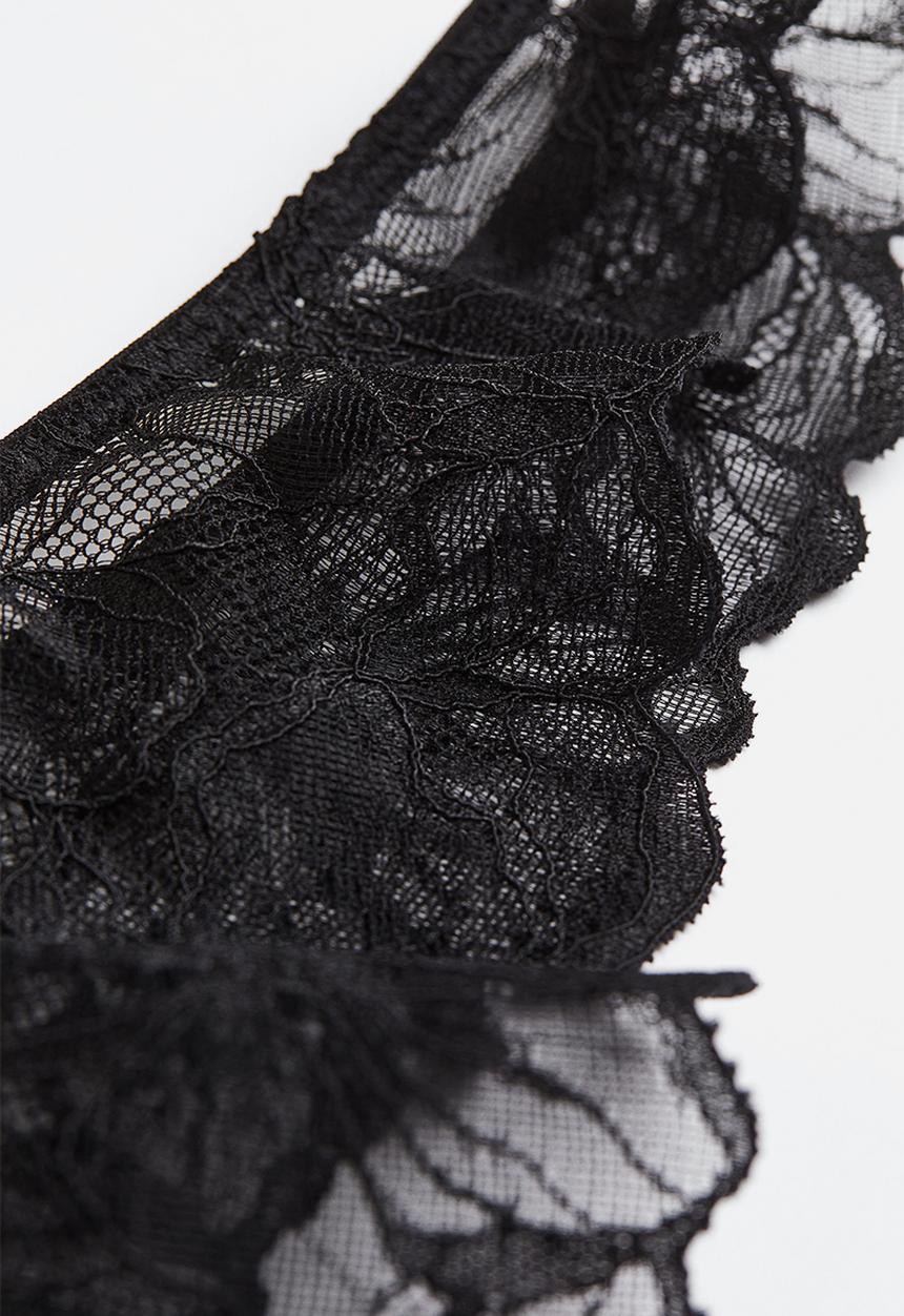 H&M - 2 pack lace thong briefs - black
