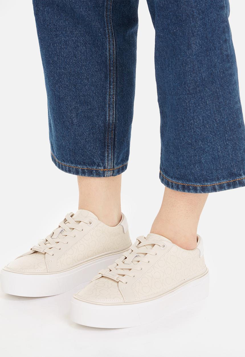 Calvin Klein - Flatform cupsole lace up-epi mn - dk ecru mono