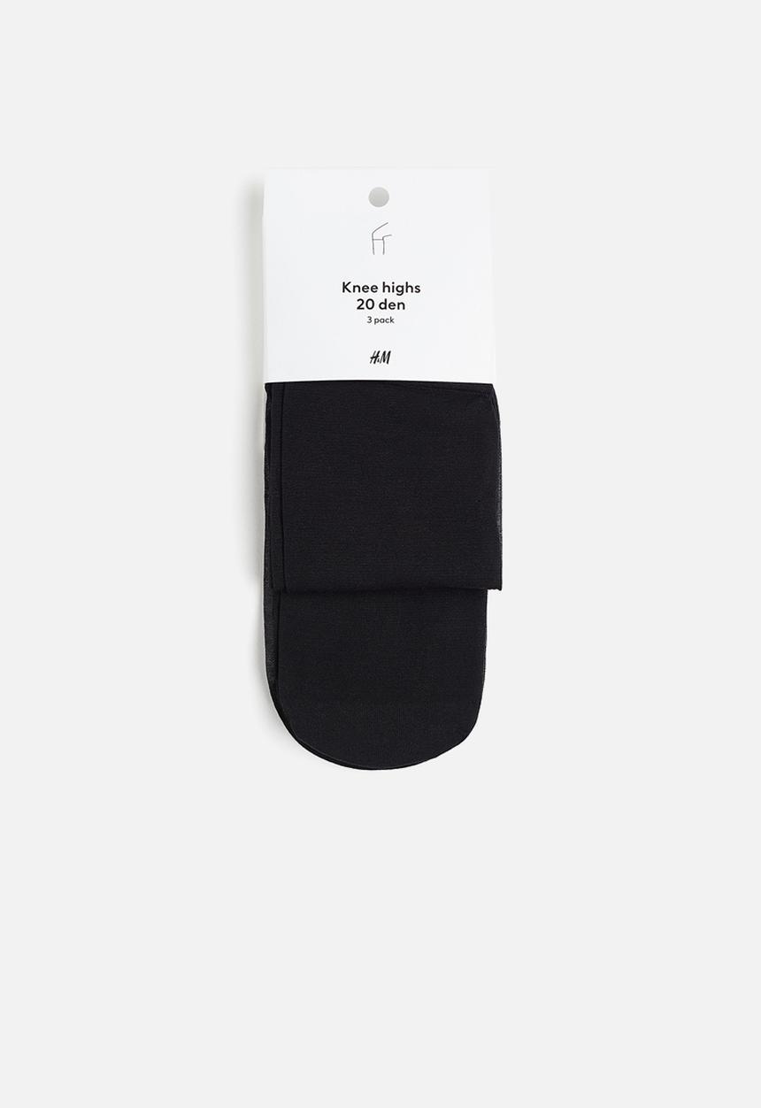 H&M - 3 pack knee socks - black