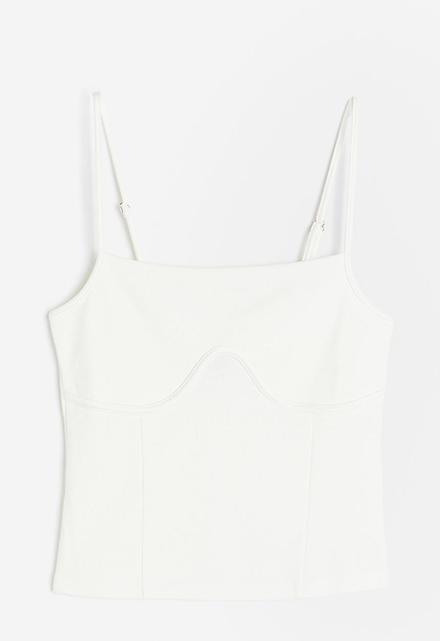 H&M - Corset-style strappy top - white
