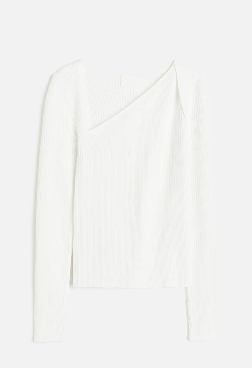 H&M - Asymmetric-neck jumper - white
