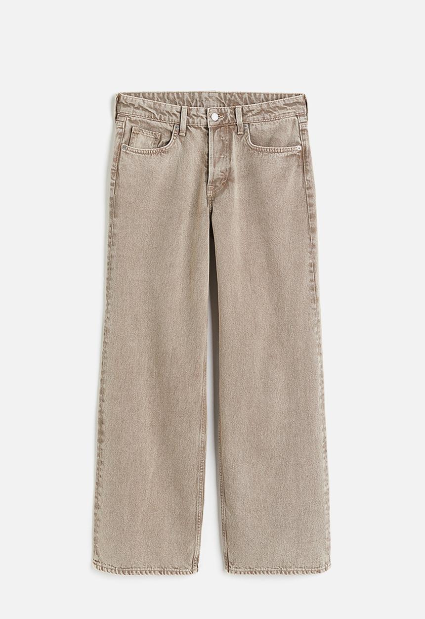 H&M - Baggy wide low jeans - beige