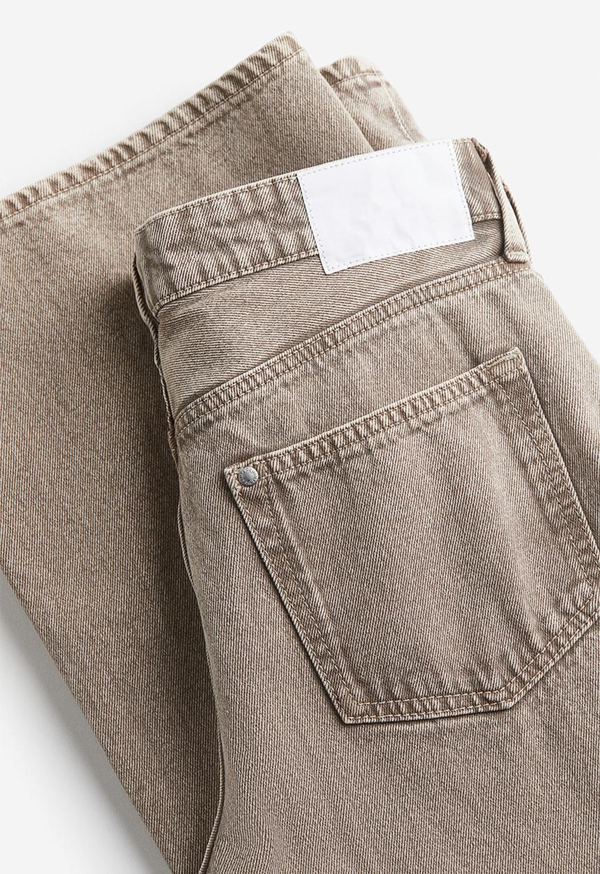 H&M - Baggy wide low jeans - beige