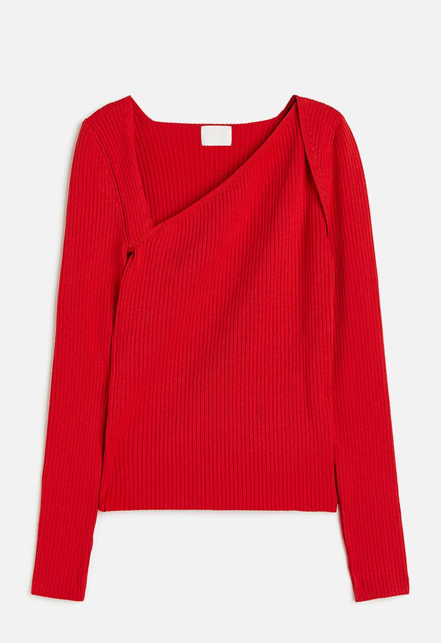H&M - Asymmetric-neck jumper - red