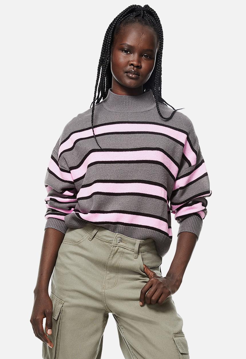 H&M - Jumper - dark grey striped