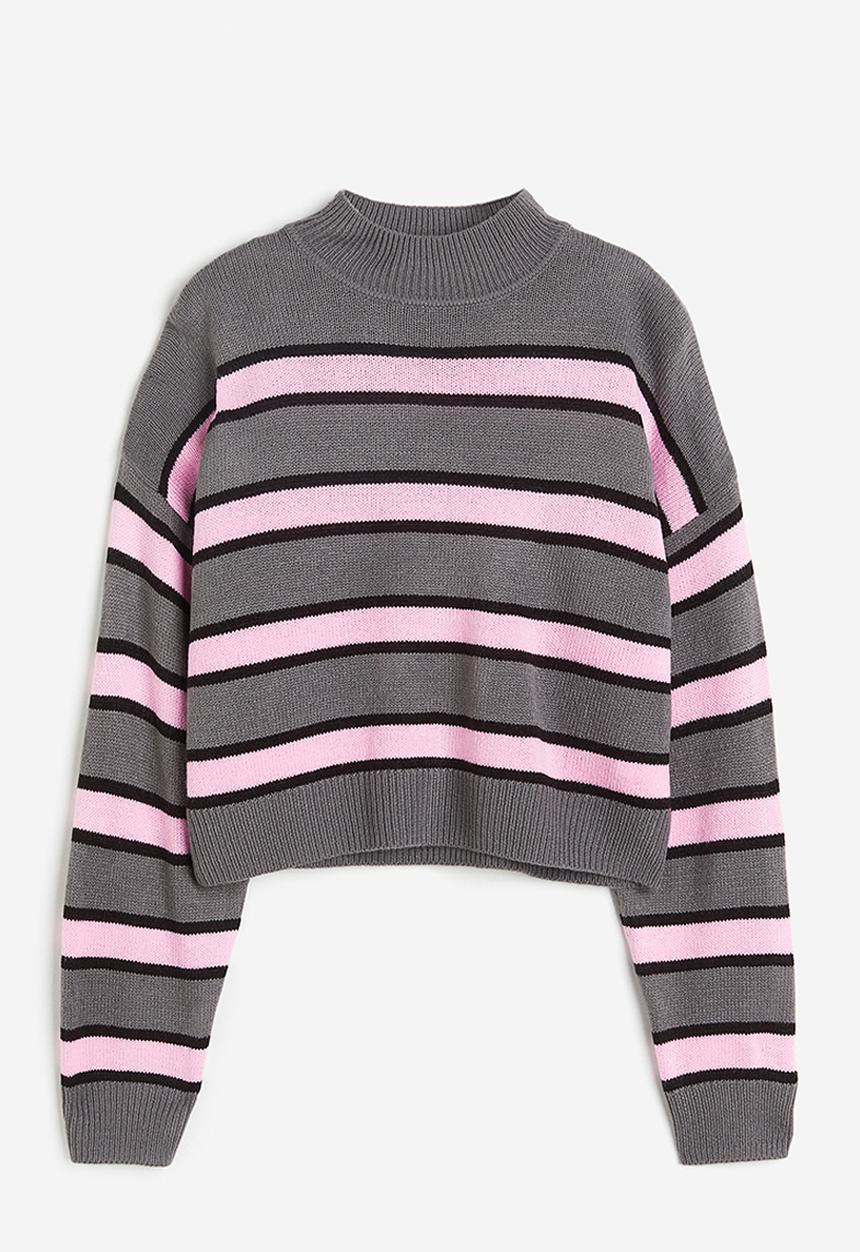 H&M - Jumper - dark grey striped