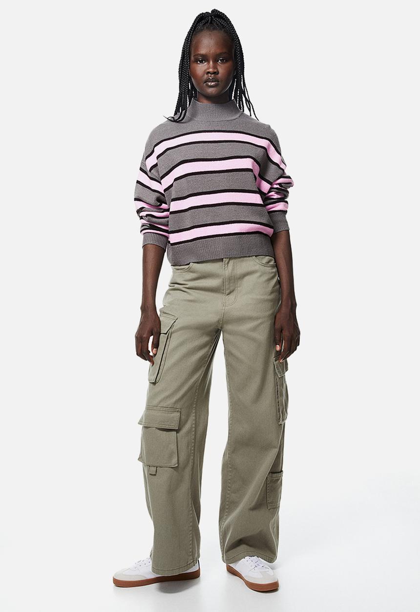 H&M - Jumper - dark grey striped