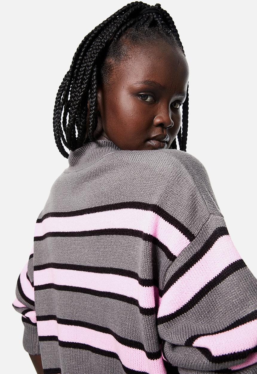 H&M - Jumper - dark grey striped