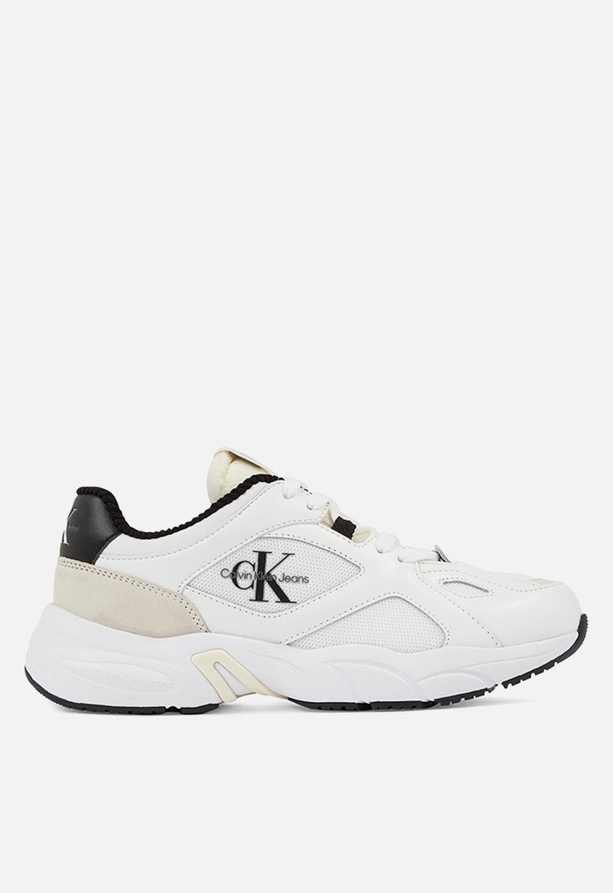 Calvin Klein - Retro runner lace up lth mix wn - Bright White/Black