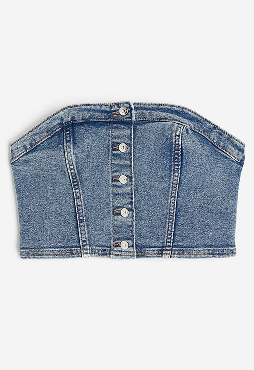 H&M - Denim bustier top - blue