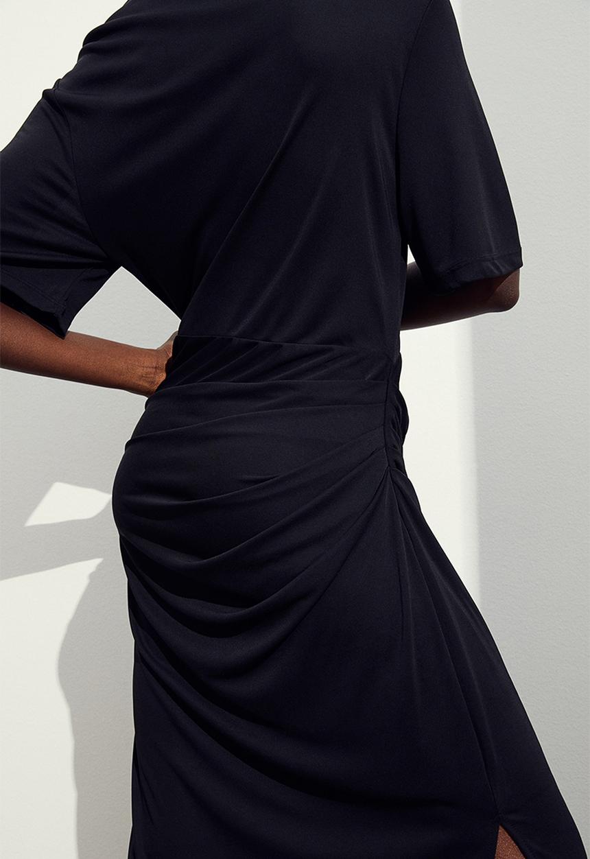 H&M - Draped jersey dress - black