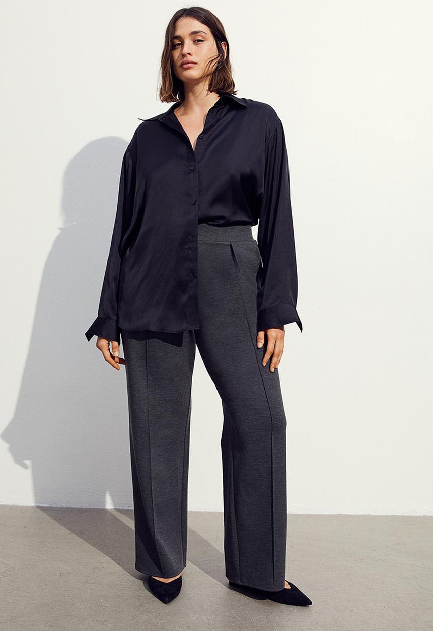H&M - High-waisted tailored trousers - dark grey