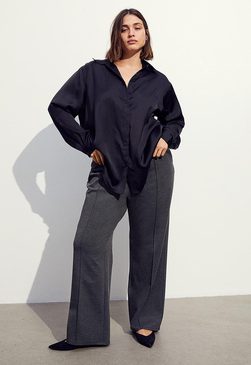 H&M - High-waisted tailored trousers - dark grey