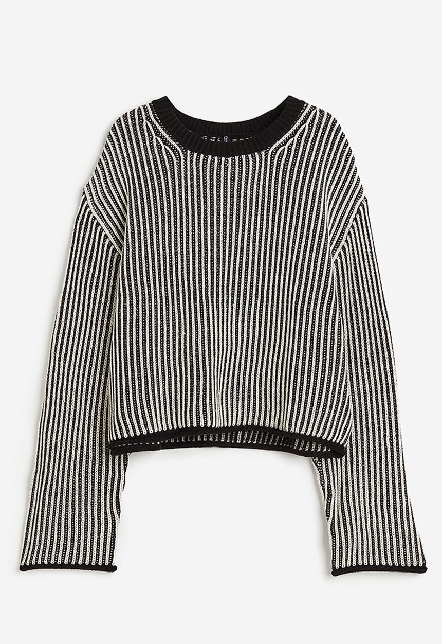 H&M - Jumper - black striped