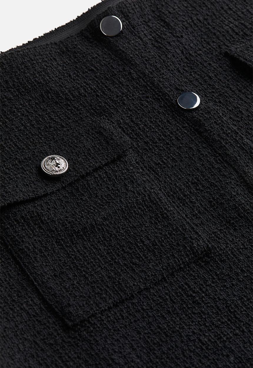 H&M - Button-front skirt - black