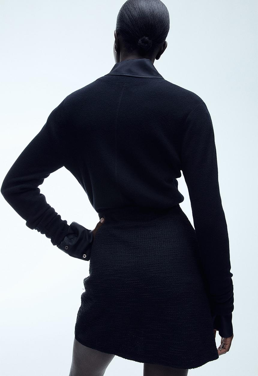 H&M - Button-front skirt - black