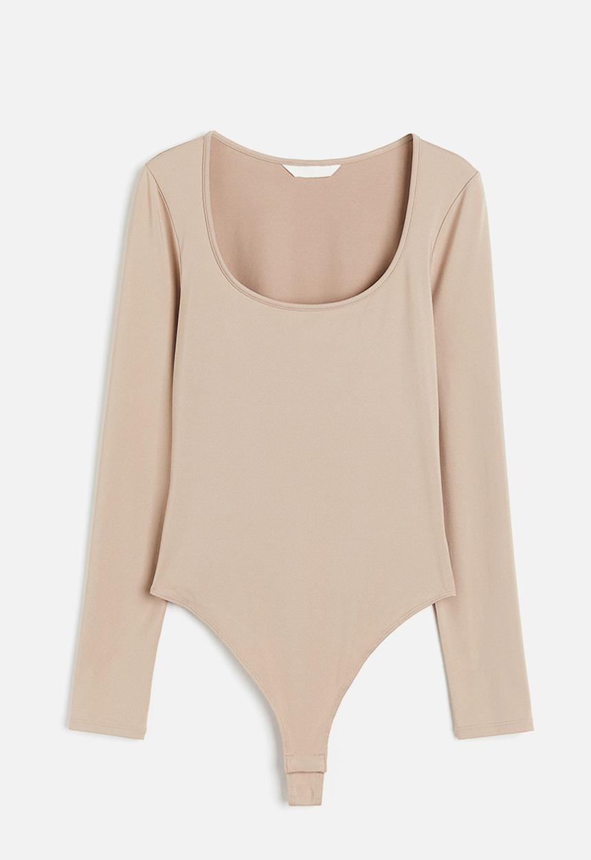 H&M - Jersey thong body - beige