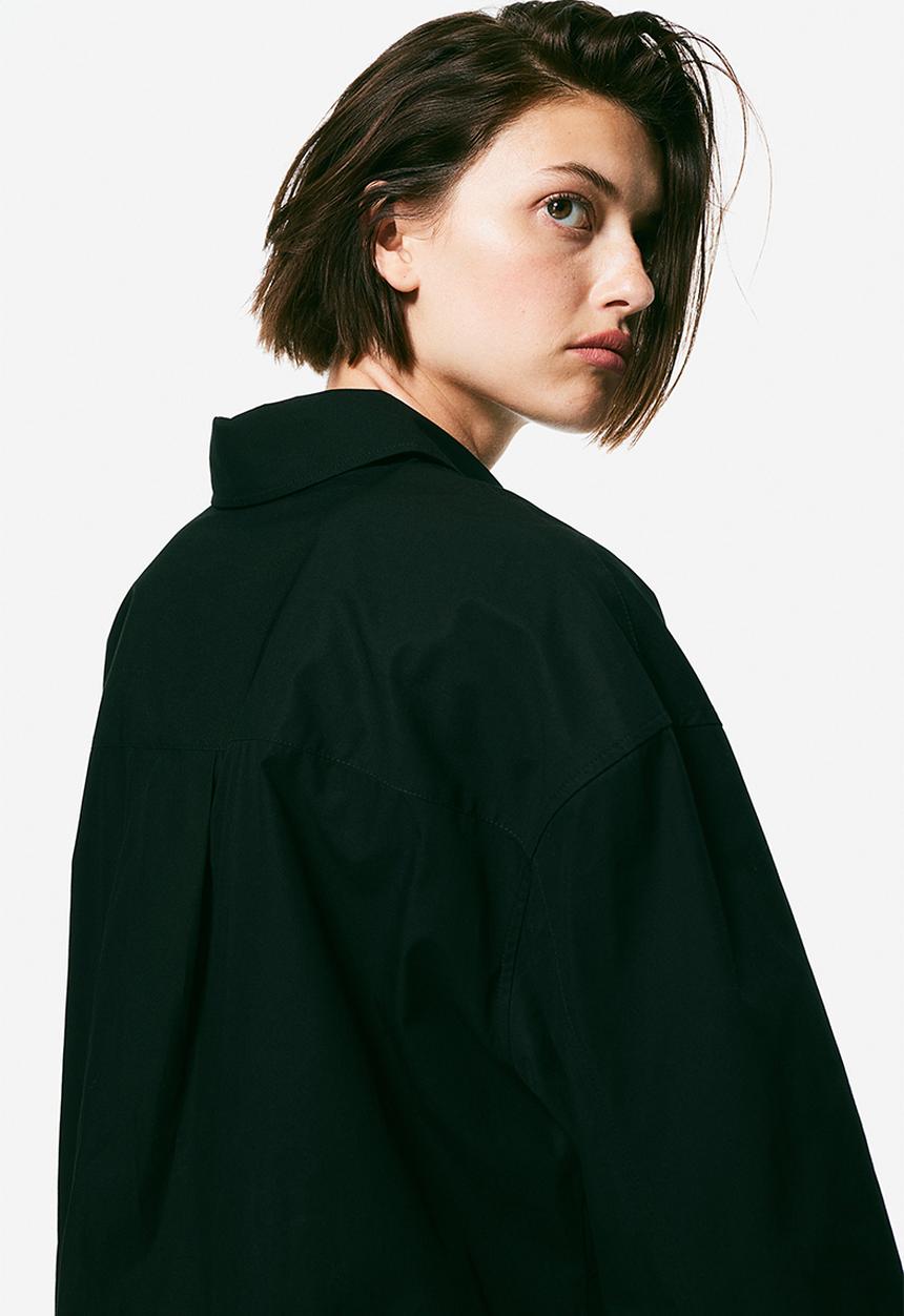 H&M - Knot-detail shirt - black