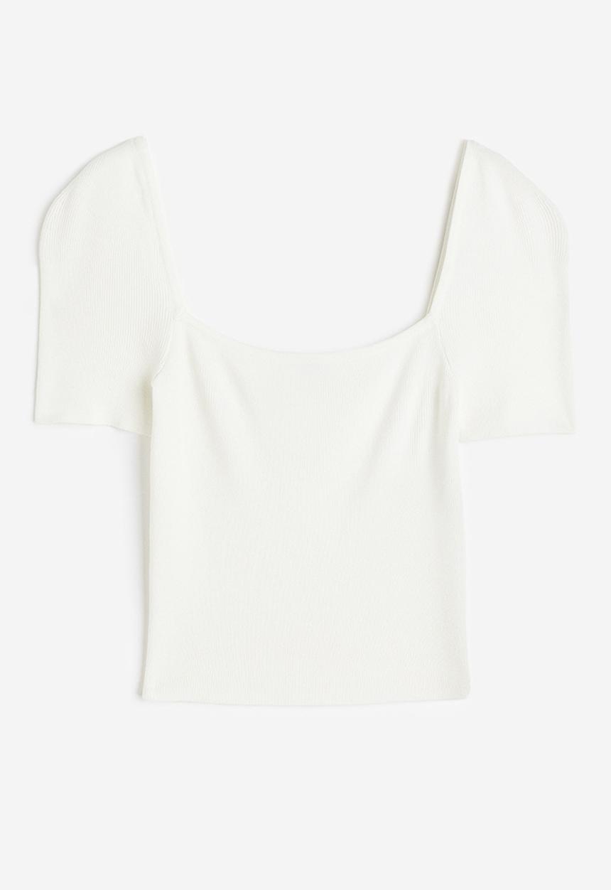H&M - Fine-knit top - white