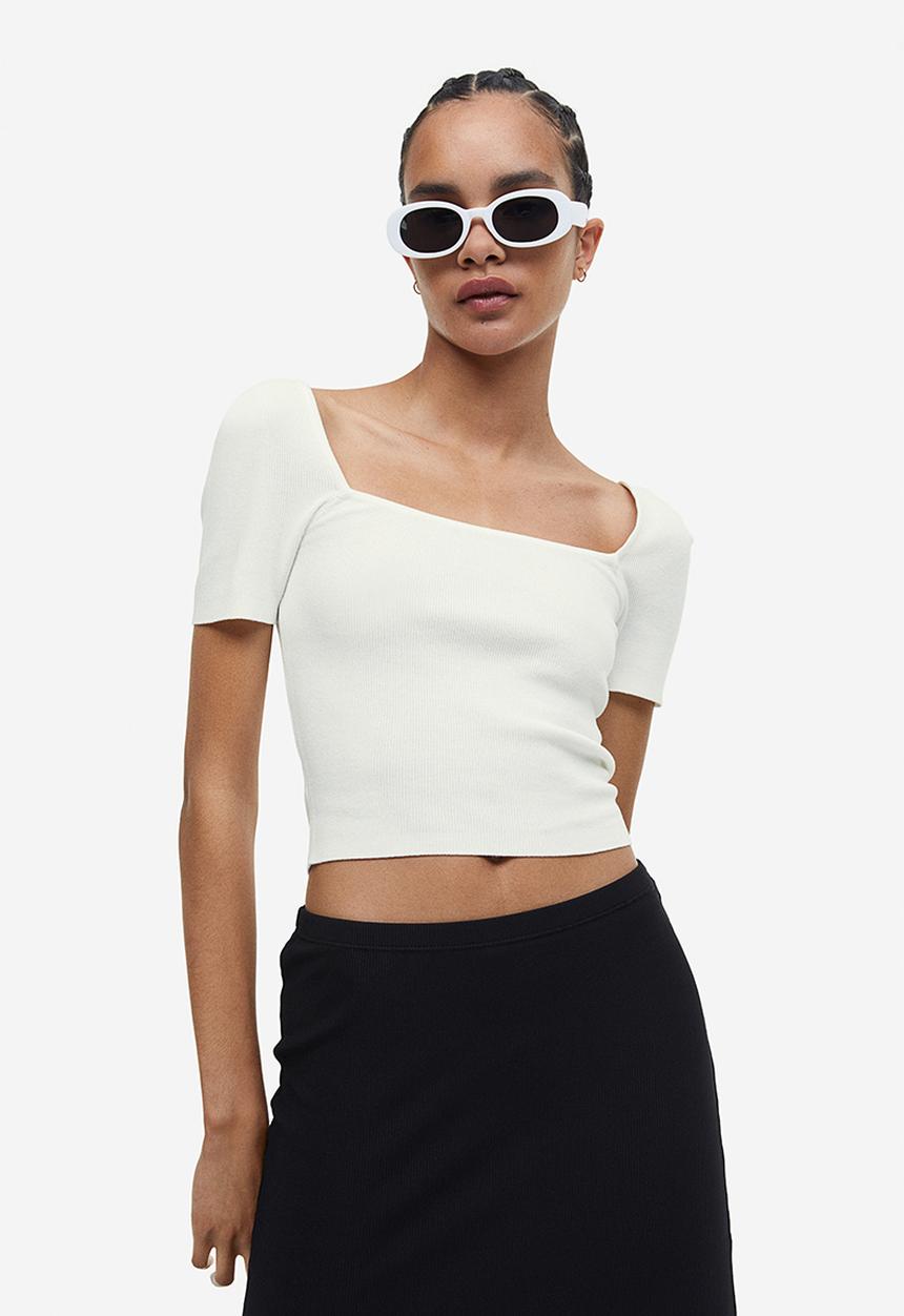 H&M - Fine-knit top - white