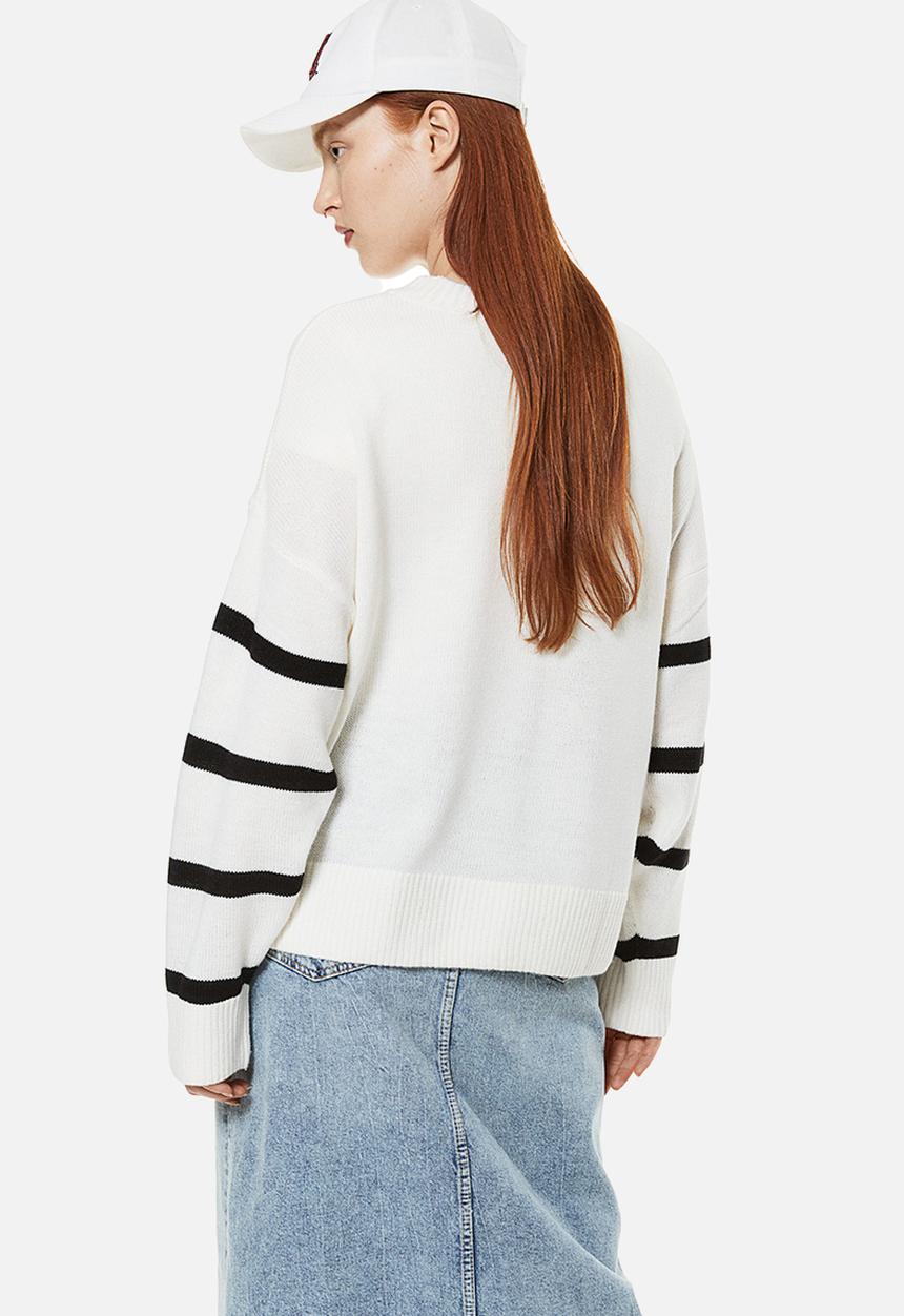 H&M - Jacquard-knit jumper - cream/striped