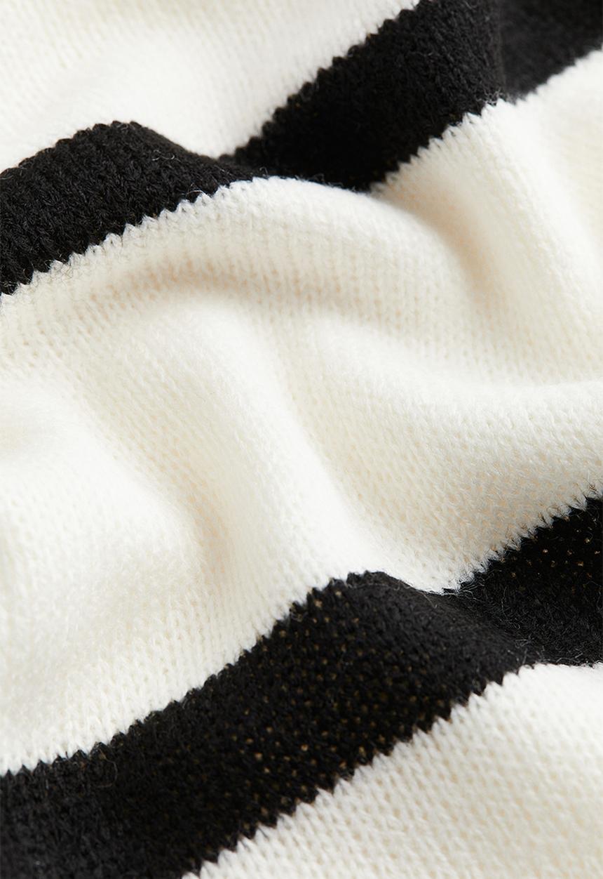 H&M - Jacquard-knit jumper - cream/striped