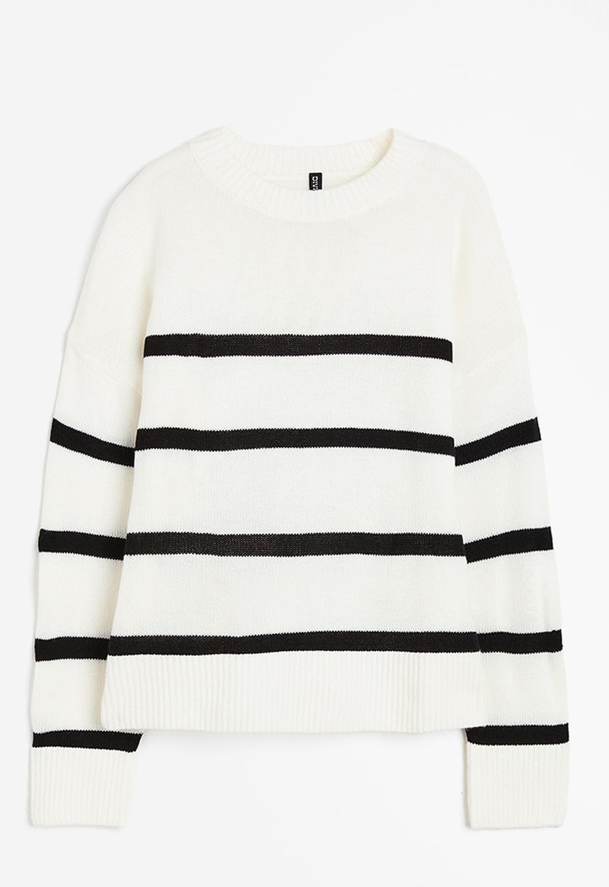 H&M - Jacquard-knit jumper - cream/striped