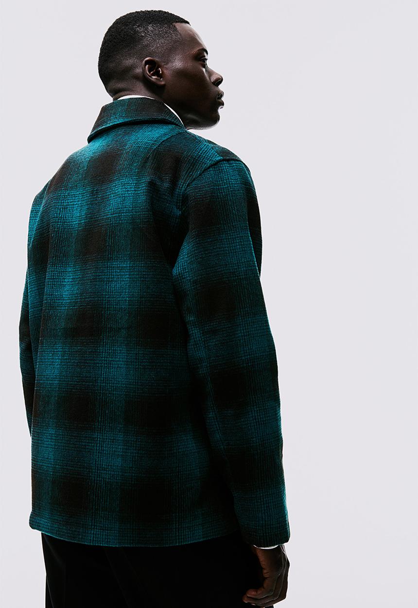 H&M - Regular fit shacket - turquoise/checked