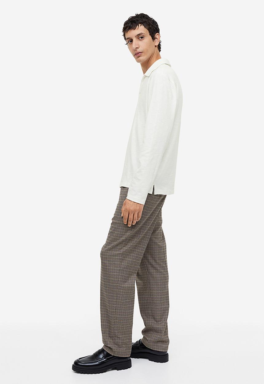 H&M - Regular fit long-sleeved polo shirt - white