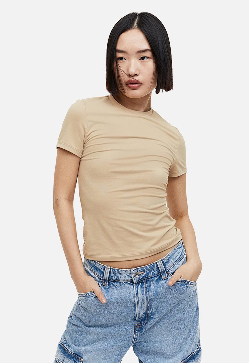 H&M - Fitted t-shirt - beige