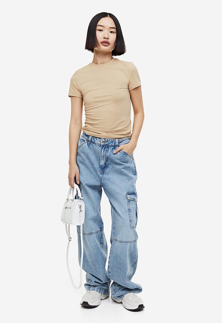 H&M - Fitted t-shirt - beige