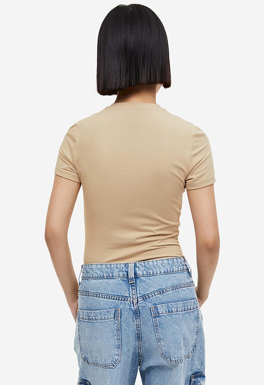H&M - Fitted t-shirt - beige